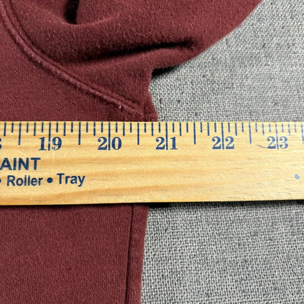 The North Face Hoodie Mens Small Burgundy Red Big Logo Pullover Sweatshirt